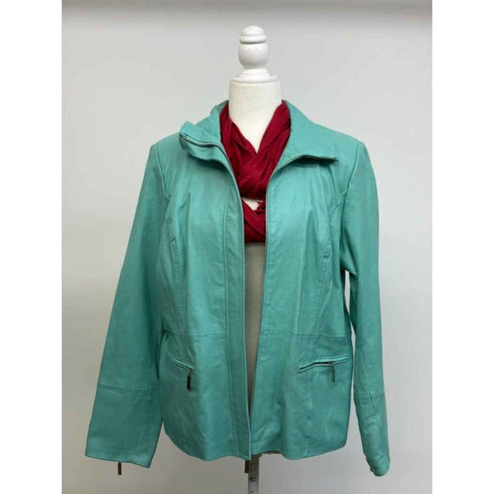 Dialogue Leather Mint Jacket